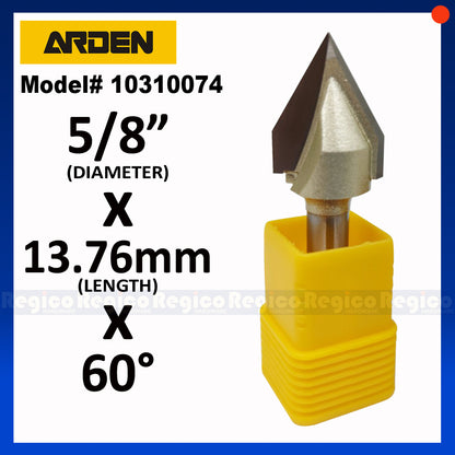 ARDEN 1/4" Shank Engraving V Groove Beveled Cutter Router Bit #0310