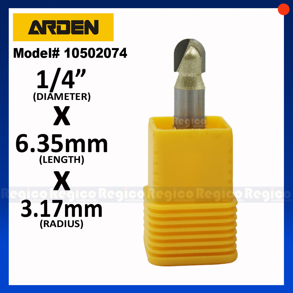 ARDEN 1/4  Shank Round Nose Core Box Cutter Bit Router Bit #0502