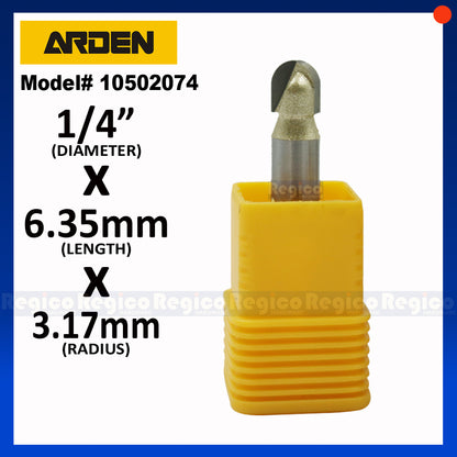 ARDEN 1/4  Shank Round Nose Core Box Cutter Bit Router Bit #0502