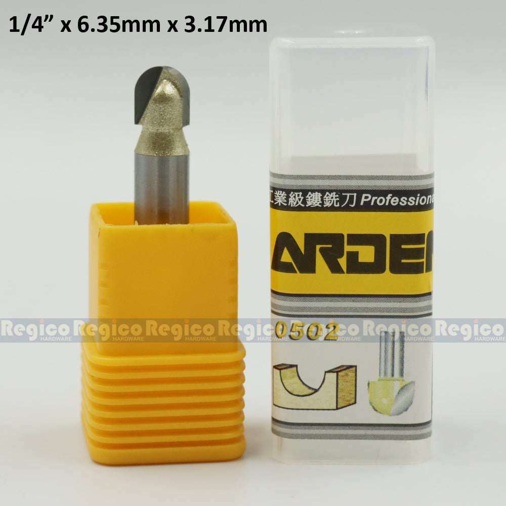 ARDEN 1/4  Shank Round Nose Core Box Cutter Bit Router Bit #0502