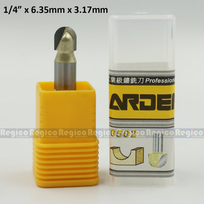 ARDEN 1/4  Shank Round Nose Core Box Cutter Bit Router Bit #0502