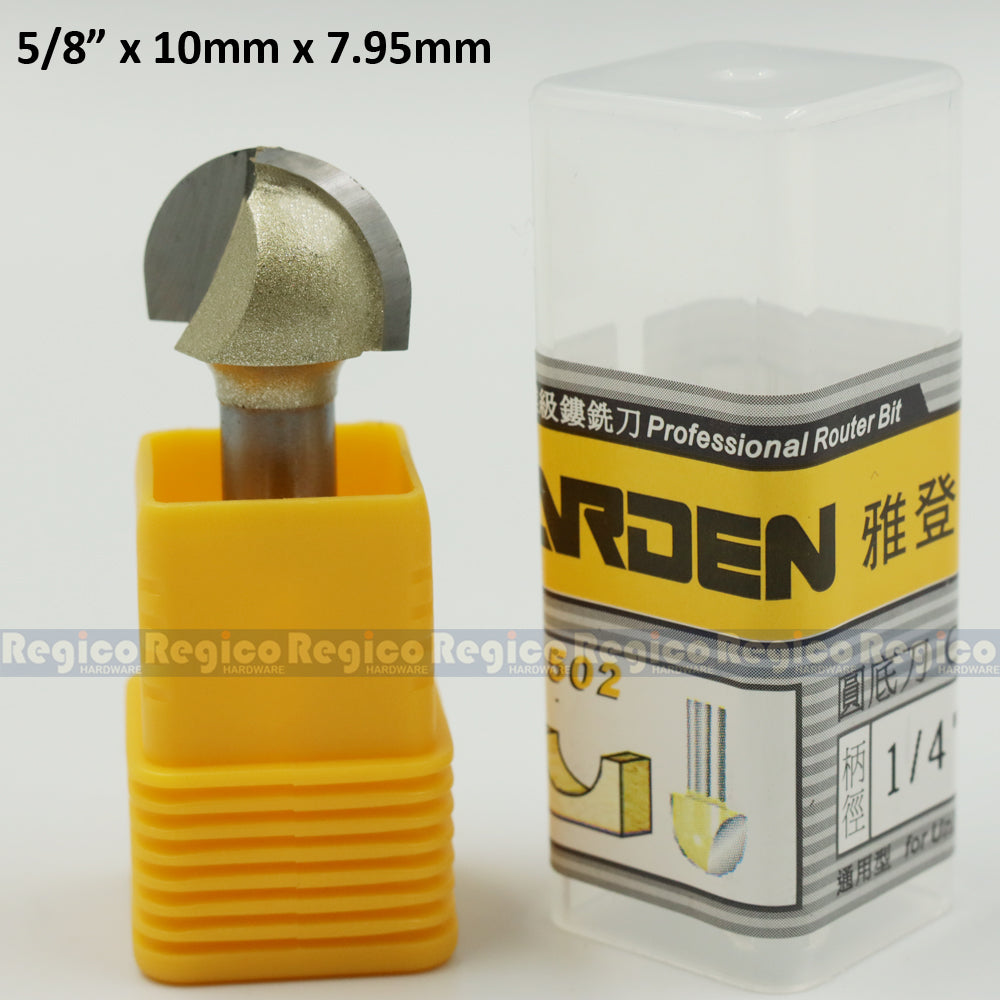 ARDEN 1/4  Shank Round Nose Core Box Cutter Bit Router Bit #0502