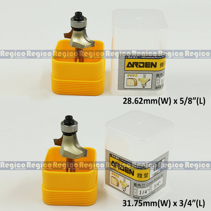 ARDEN 1/4 Shank Round Over Beading Edging Ball Bearing Router Bit for Woodworking #0602