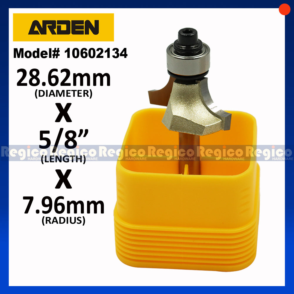 ARDEN 1/4 Shank Round Over Beading Edging Ball Bearing Router Bit for Woodworking #0602