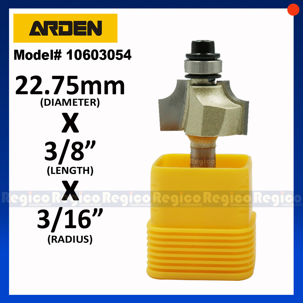 ARDEN 1/4  Shank Beading Bit w/ Ball Bearing Router Bit #0603