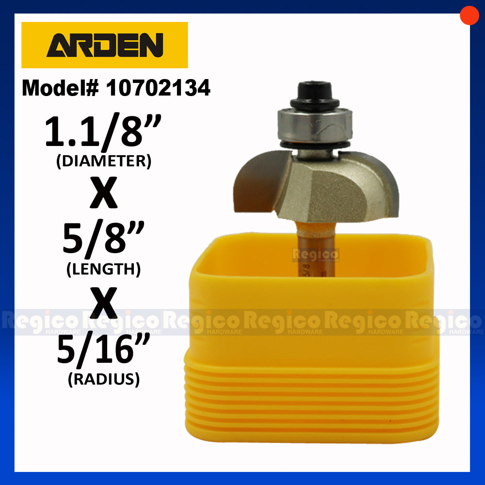 ARDEN 1/4 Shank Cove Edging Bit with Ball Bearing Router Bit for Woodworking #0702
