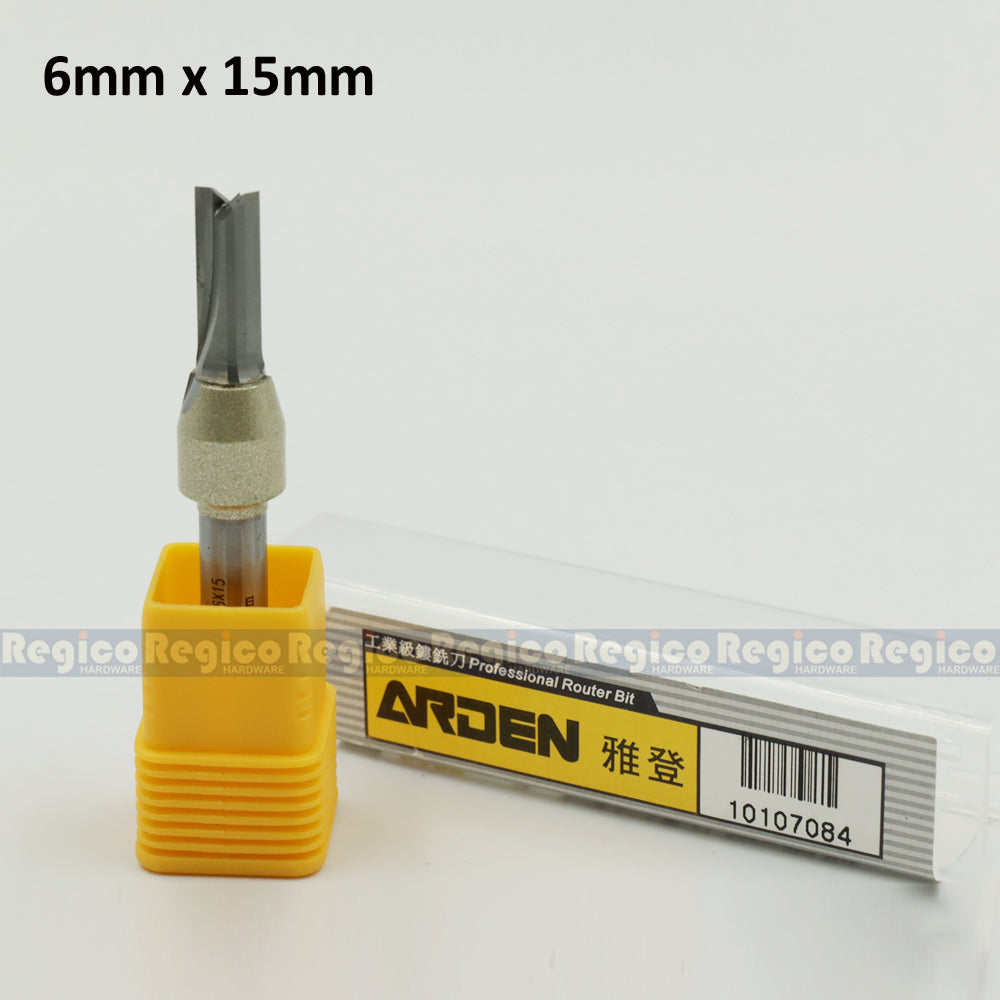 ARDEN 2 Flute 1/4  Shank Metric TCT Straight Router Bit #0107