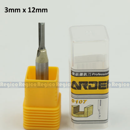 ARDEN 2 Flute 1/4  Shank Metric TCT Straight Router Bit #0107
