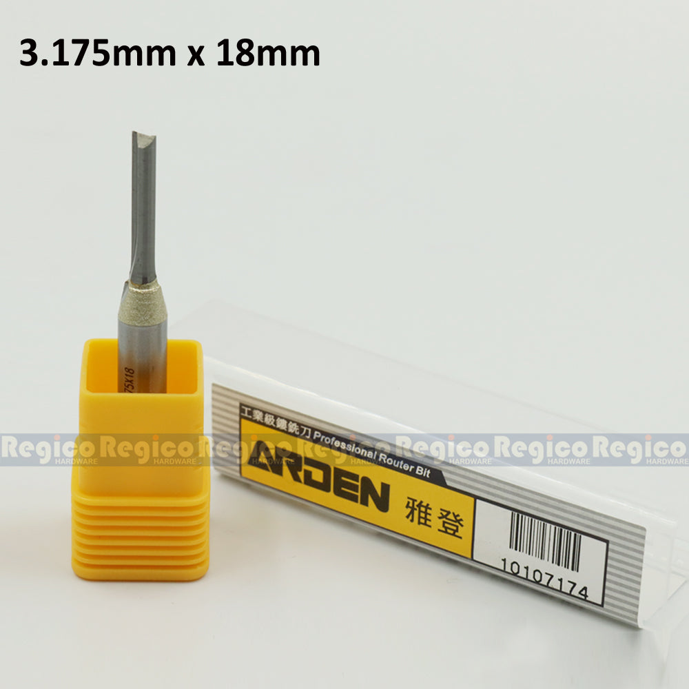 ARDEN 2 Flute 1/4  Shank Metric TCT Straight Router Bit #0107