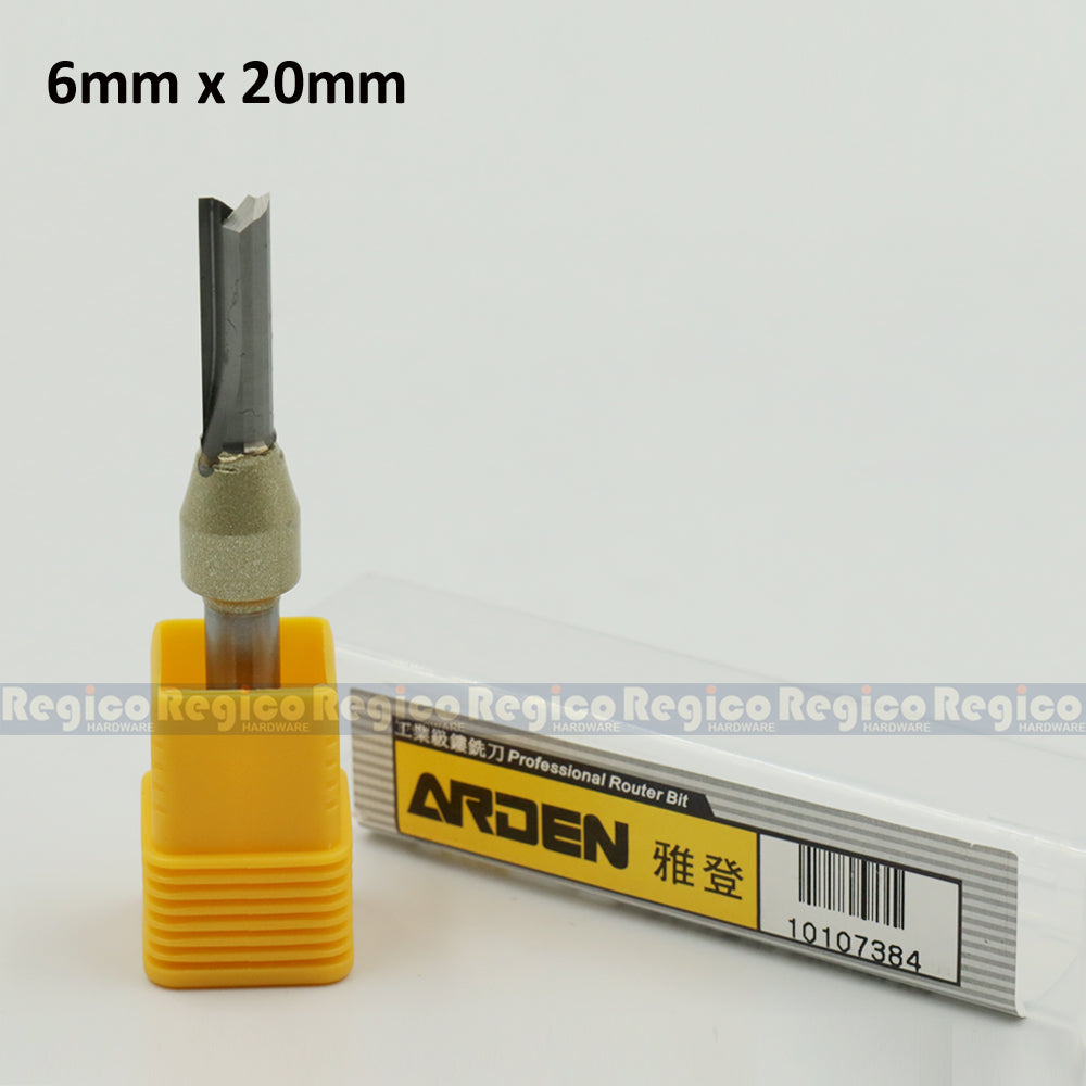 ARDEN 2 Flute 1/4  Shank Metric TCT Straight Router Bit #0107