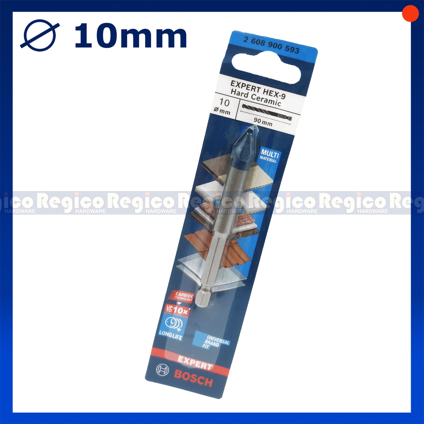 Bosch Expert Hex-9 Hard Ceramic Multimaterial Drill Bit for Impact Drill Driver  3mm 4mm 5mm 6mm 8mm 10mm 12mm Bosch Accessories