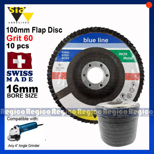 10pcs SIA Sanding Flap Disc for 4 Inches (100mm) Angle Grinder Siaflap