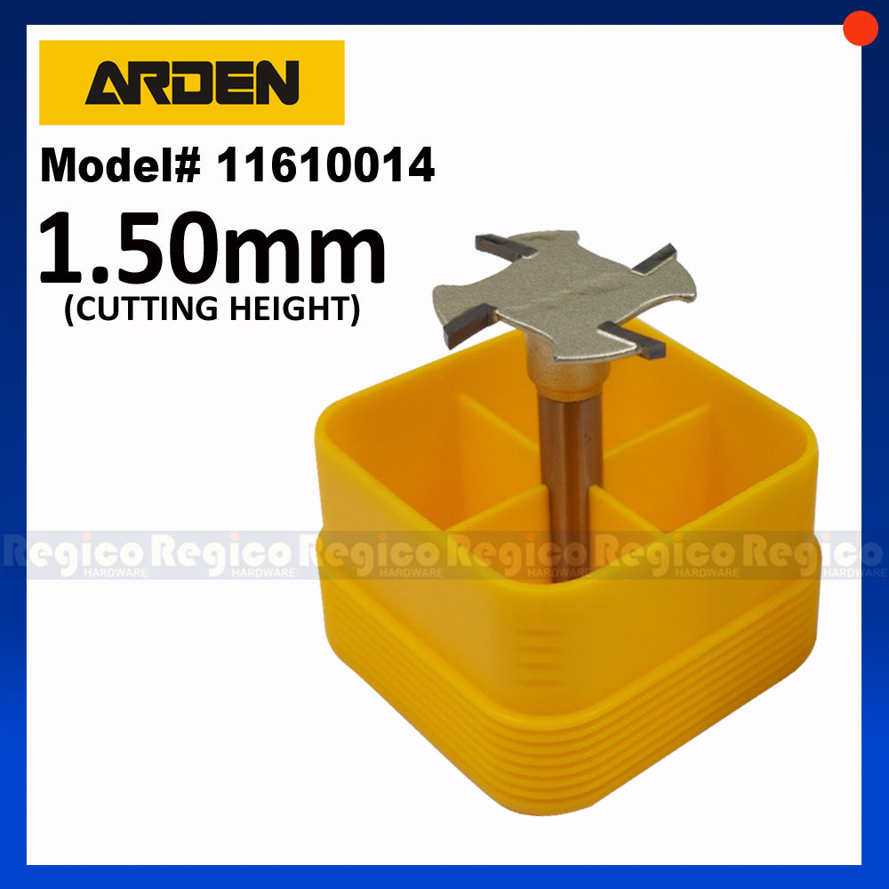 Arden 1/4 Shank Metric 4 Tooth Slot Cutter Router Bit for Woodworking #1610