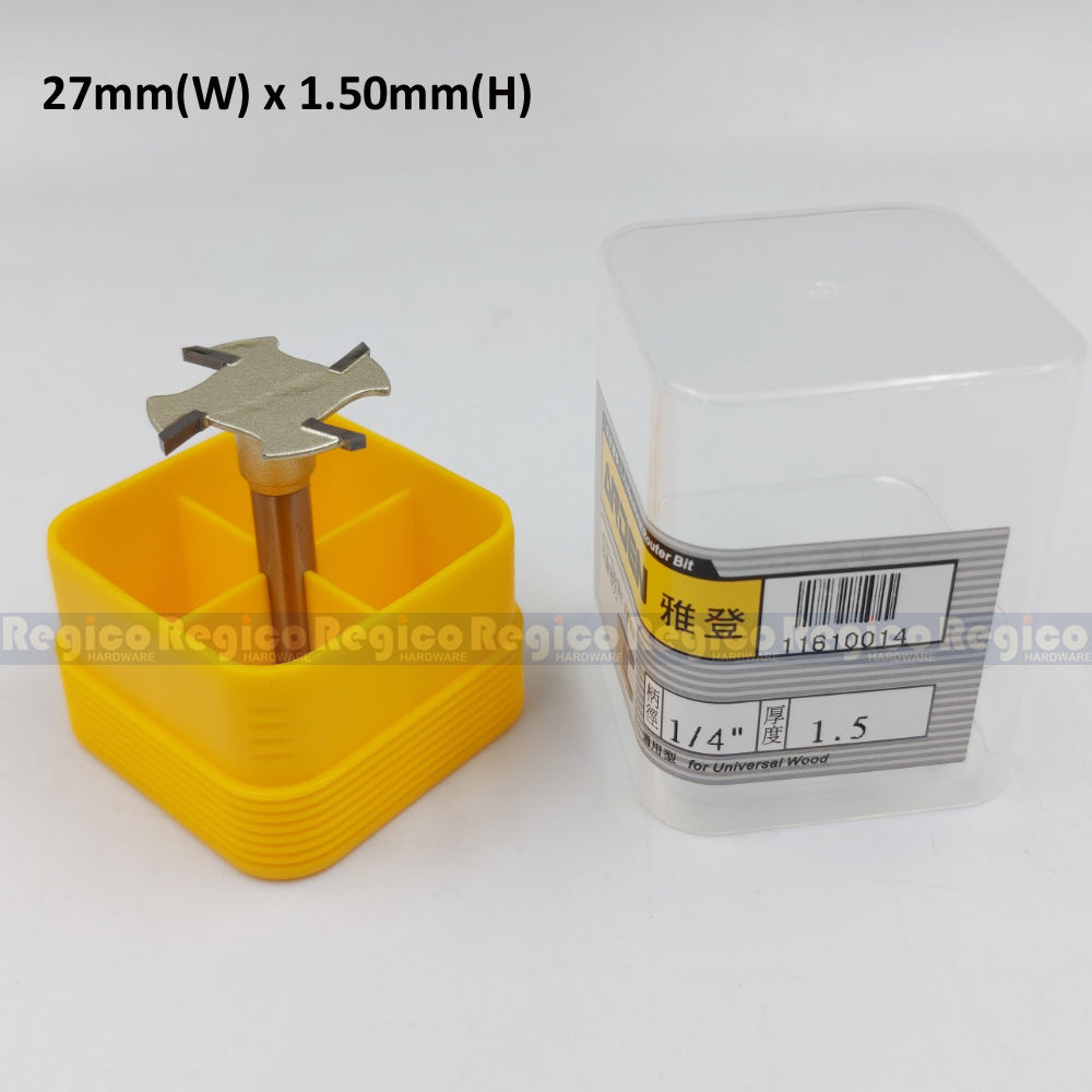 Arden 1/4 Shank Metric 4 Tooth Slot Cutter Router Bit for Woodworking #1610