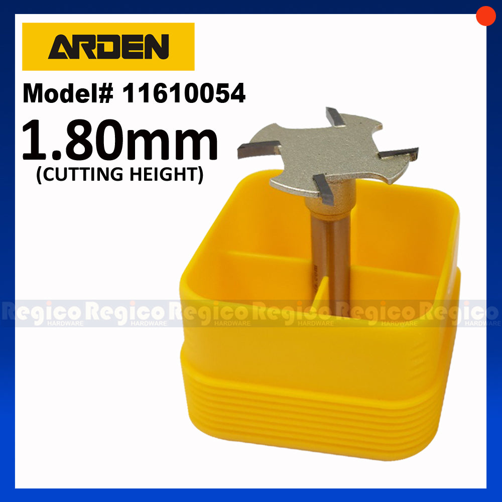 Arden 1/4 Shank Metric 4 Tooth Slot Cutter Router Bit for Woodworking #1610