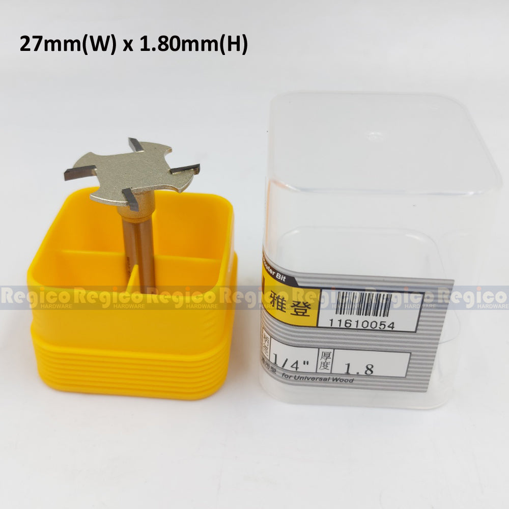 Arden 1/4 Shank Metric 4 Tooth Slot Cutter Router Bit for Woodworking #1610
