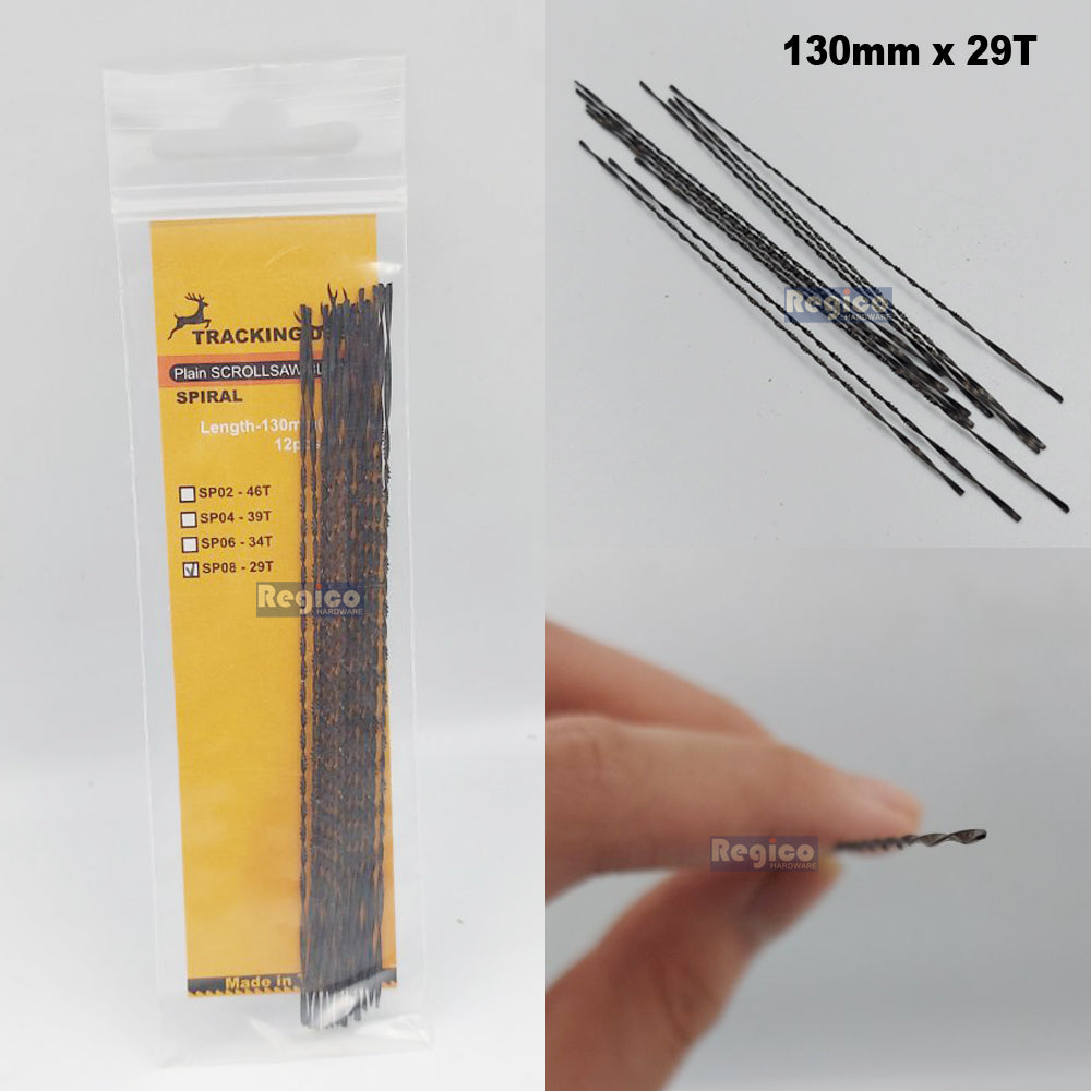 TRACKING DEER Plain End Pinless Spiral Type 5 inch (130mm) Scroll saw Spare Blade 12pcs/pack