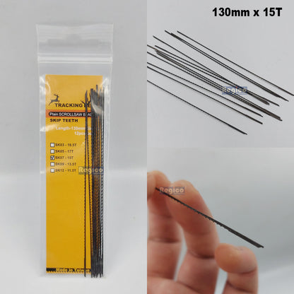 TRACKING DEER Plain End Pinless Skip Teeth Type 5 inch (130mm) Scroll Saw Spare Blade 12pcs/pack