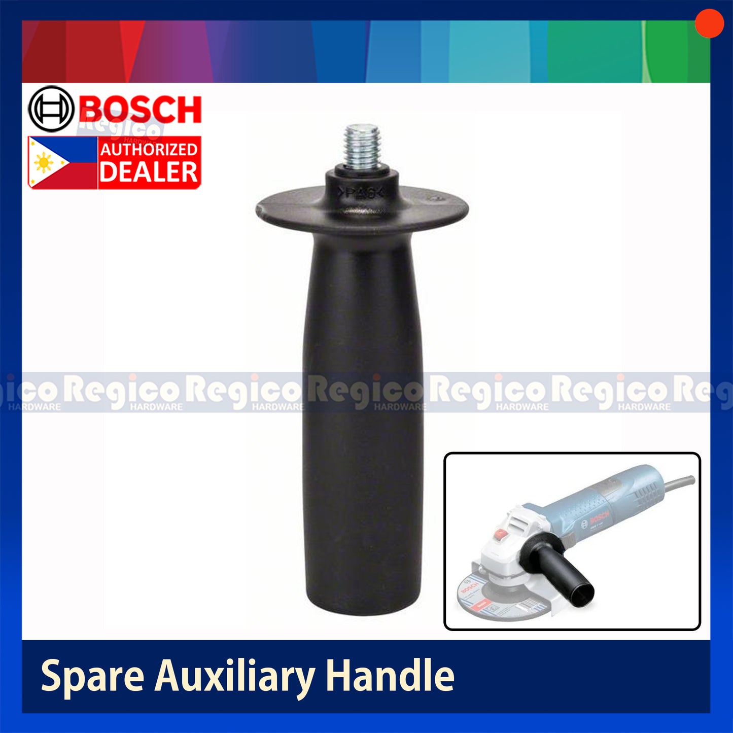 Bosch M10 Anti Vibration Control Auxiliary Spare Handle for Small 4" GWS Angle Grinder Bosch Accessories