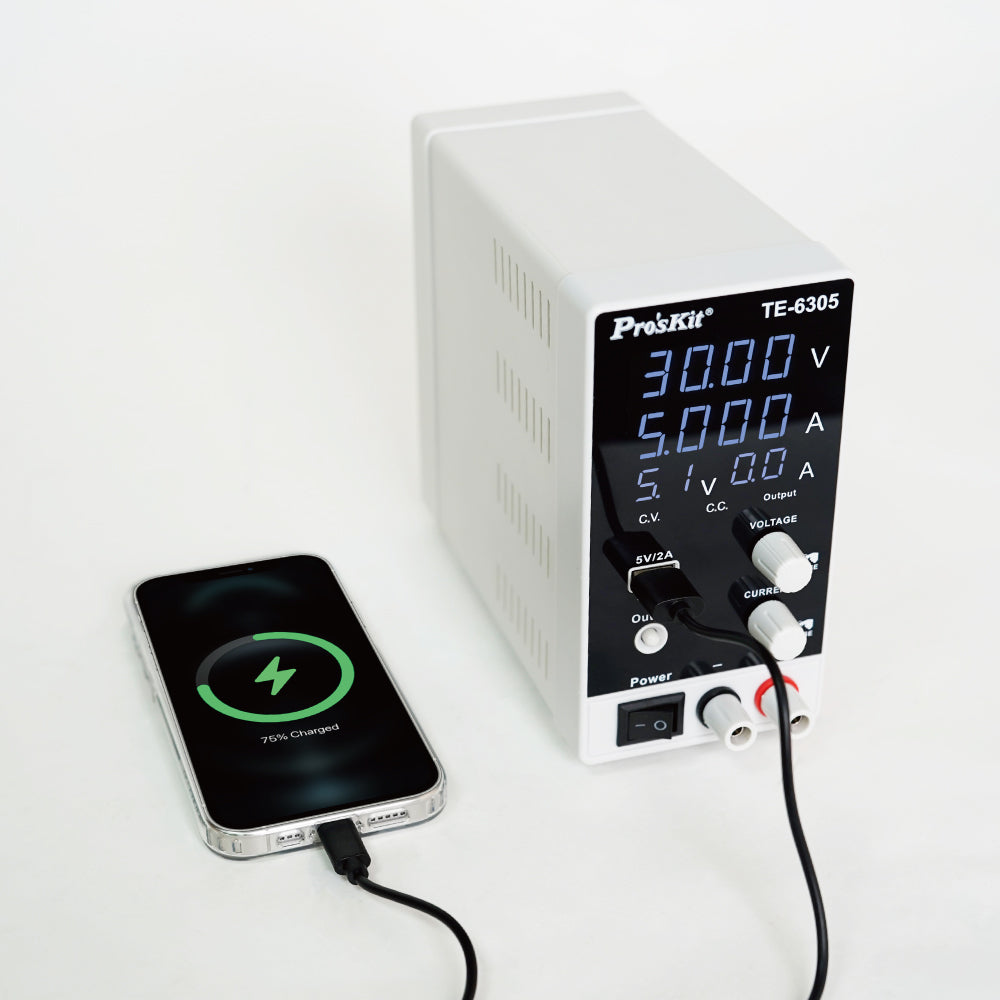 Proskit DC Regulated Power Supply 0-30V 0-5A TE-6305