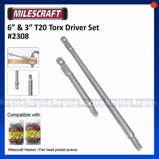 Milescraft 3” and 6” T20 Torx Driver Set (#2308)