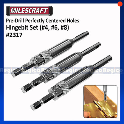 Milescraft Pre-Drill Perfectly Centered Holes HINGEBIT SET #4, #6, #8 (#2317)