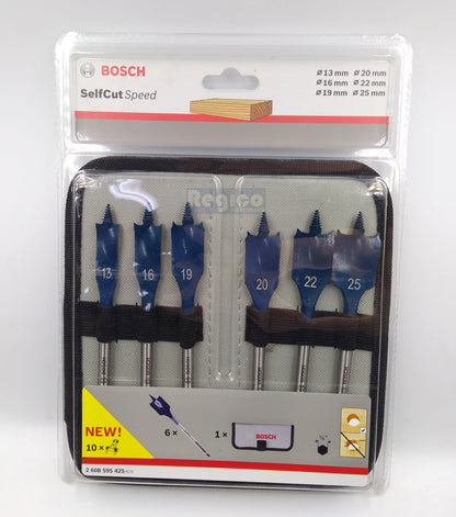 BOSCH SelfCut Speed Spade Bit  Set 6pcs 13mm 16mm19mm 20mm 22mm 25mm Bosch Accessories