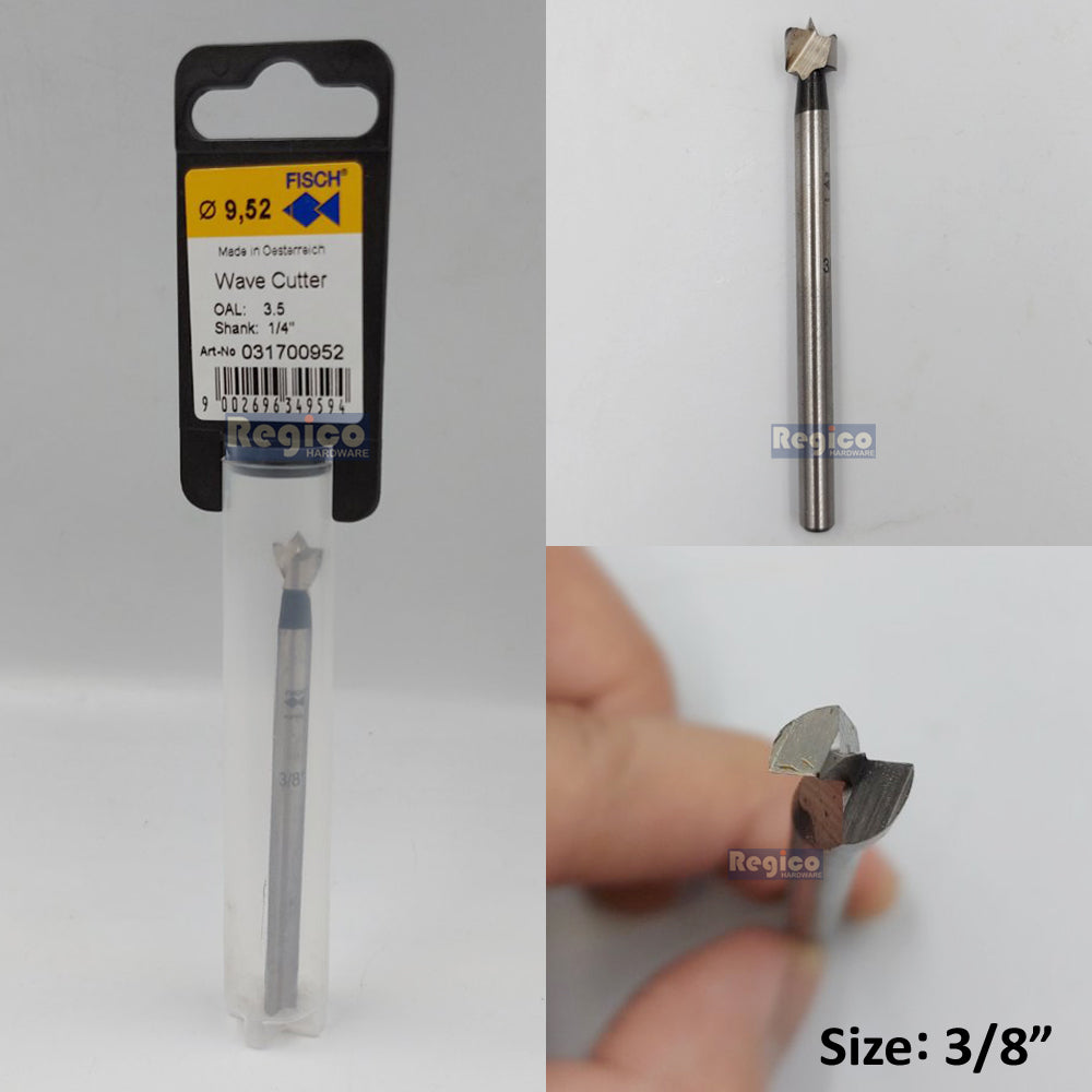 Fisch Tools Inches Sizes Forstner Wave Cutter Wood Bit 1/4" inch 1/2" inch 3/8" inch