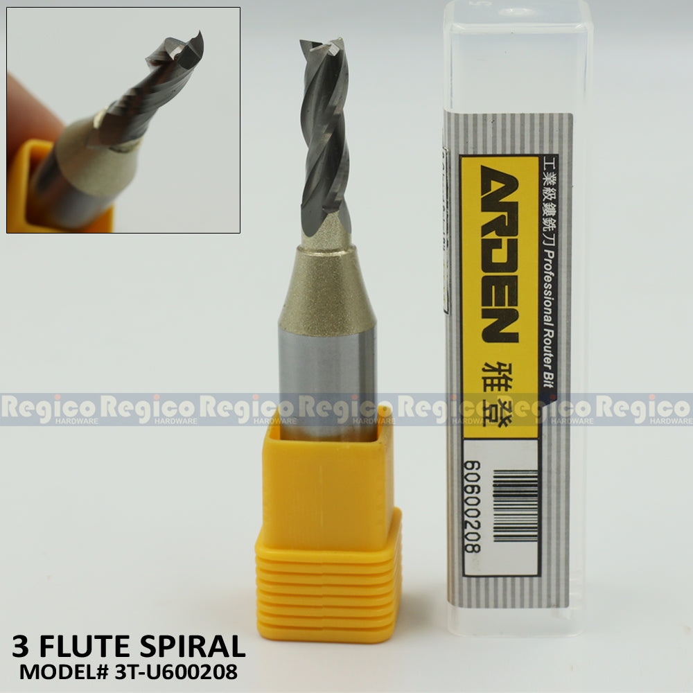 ARDEN 1/2 Shank UpCut Spiral Bit Router Bit #2003 #2002