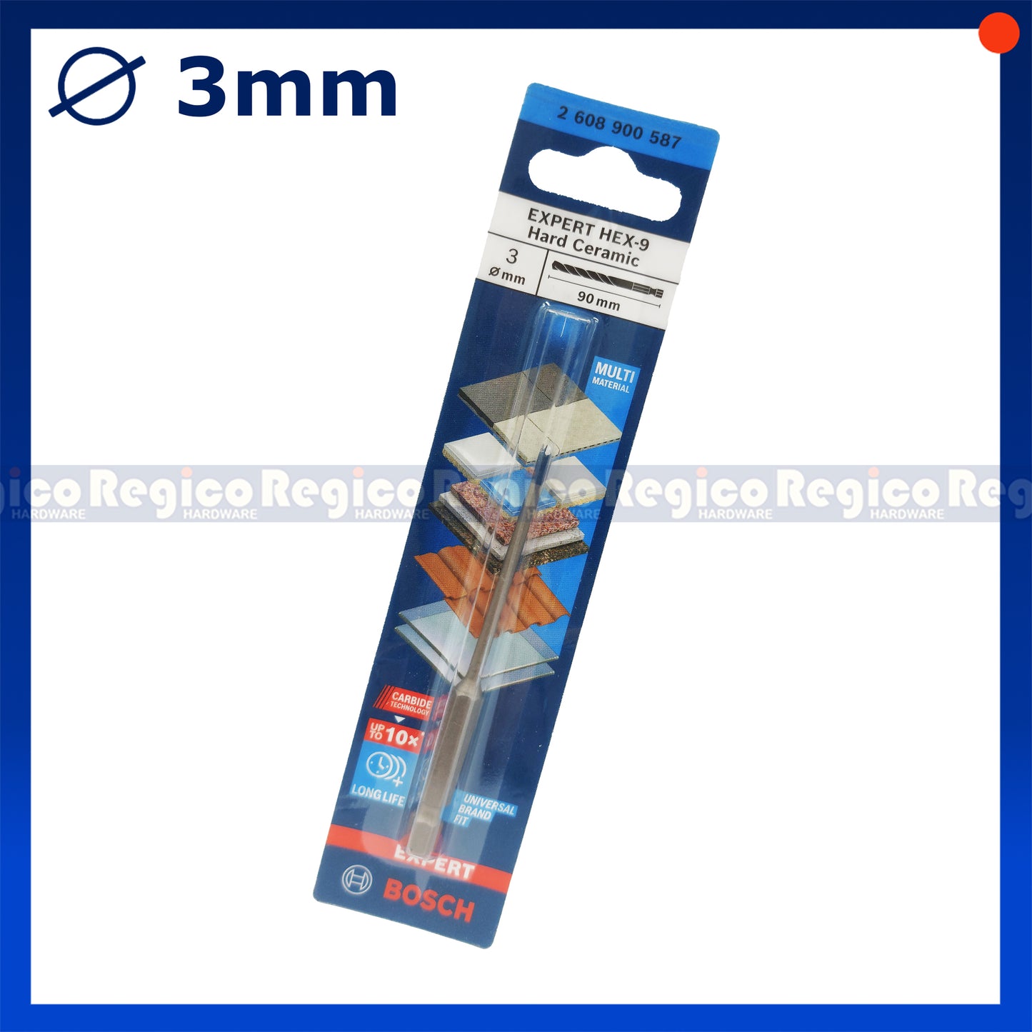 Bosch Expert Hex-9 Hard Ceramic Multimaterial Drill Bit for Impact Drill Driver  3mm 4mm 5mm 6mm 8mm 10mm 12mm Bosch Accessories