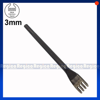 Oka (3mm to 5mm) 4 Prong Pointed Chisel Diamond Hole Punch for Leatherworking Leather Craft