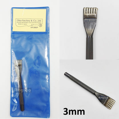 Oka (3mm to 5mm) 6 Prong Pointed Chisel Diamond Hole Punch for Leatherworking Leather Craft Tools