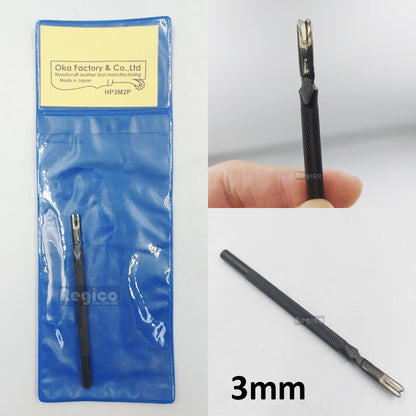 Oka (3mm-5mm) 2 Prong Pointed Chisel Diamond Hole Punch for Leatherworking Leather Craft Tools