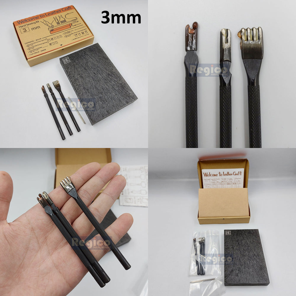 Oka Diamond Hole Punch Set Hand Sewing Kit Made in Japan Leather craft Leatherwork Set