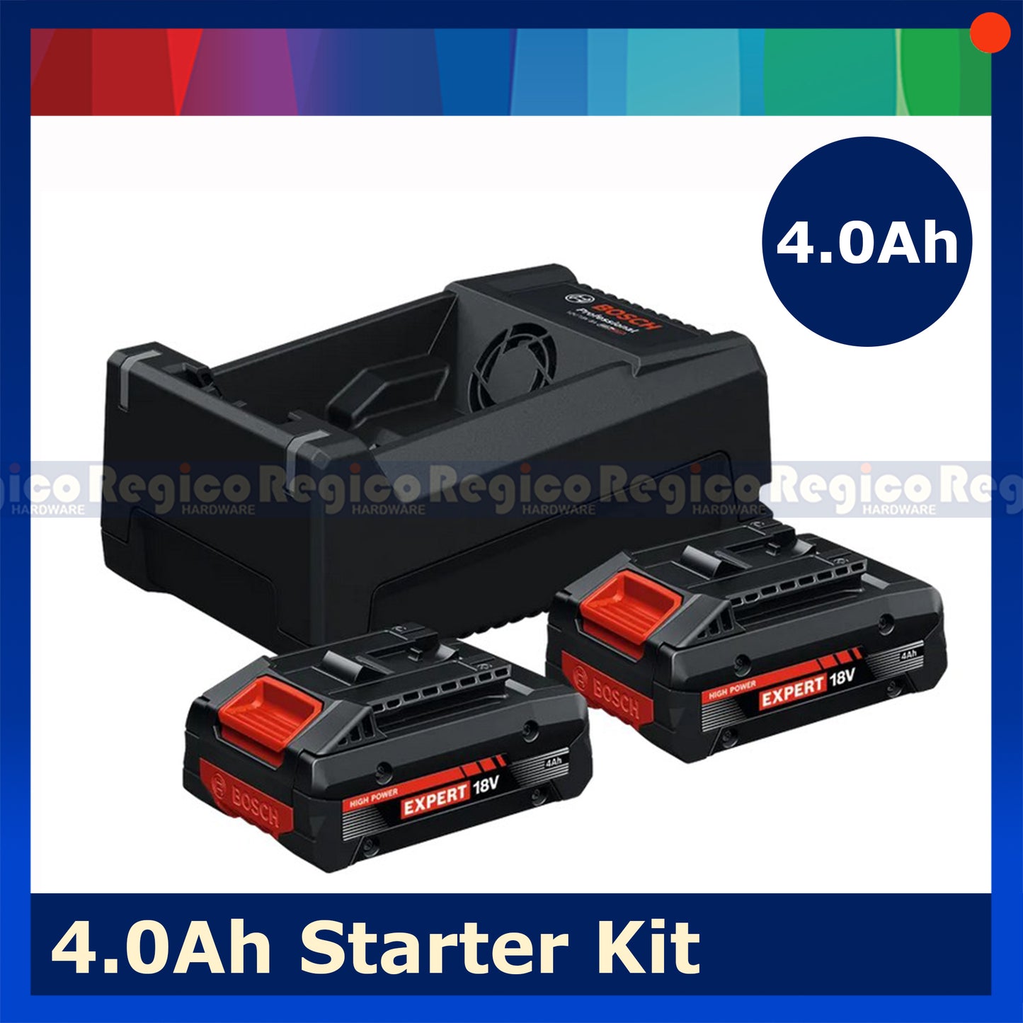 Bosch EXBA 18v Battery Charger Starter Kit EXBA18v-55 EXBA18v-40 with GAL12V/18V-80 charger