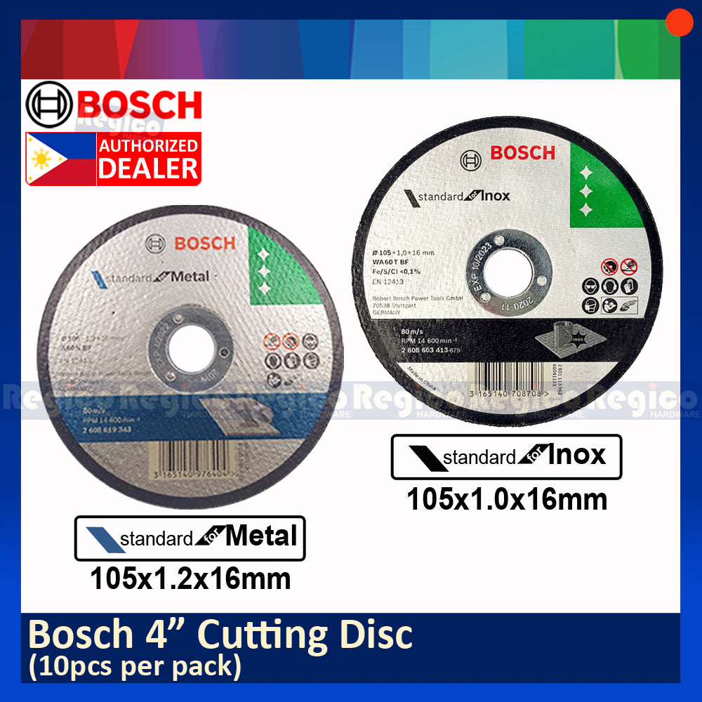 BOSCH 4 inches 105mm Cutting Disc For Metal 1.5mm / For Inox 1mm Bosch Accessories