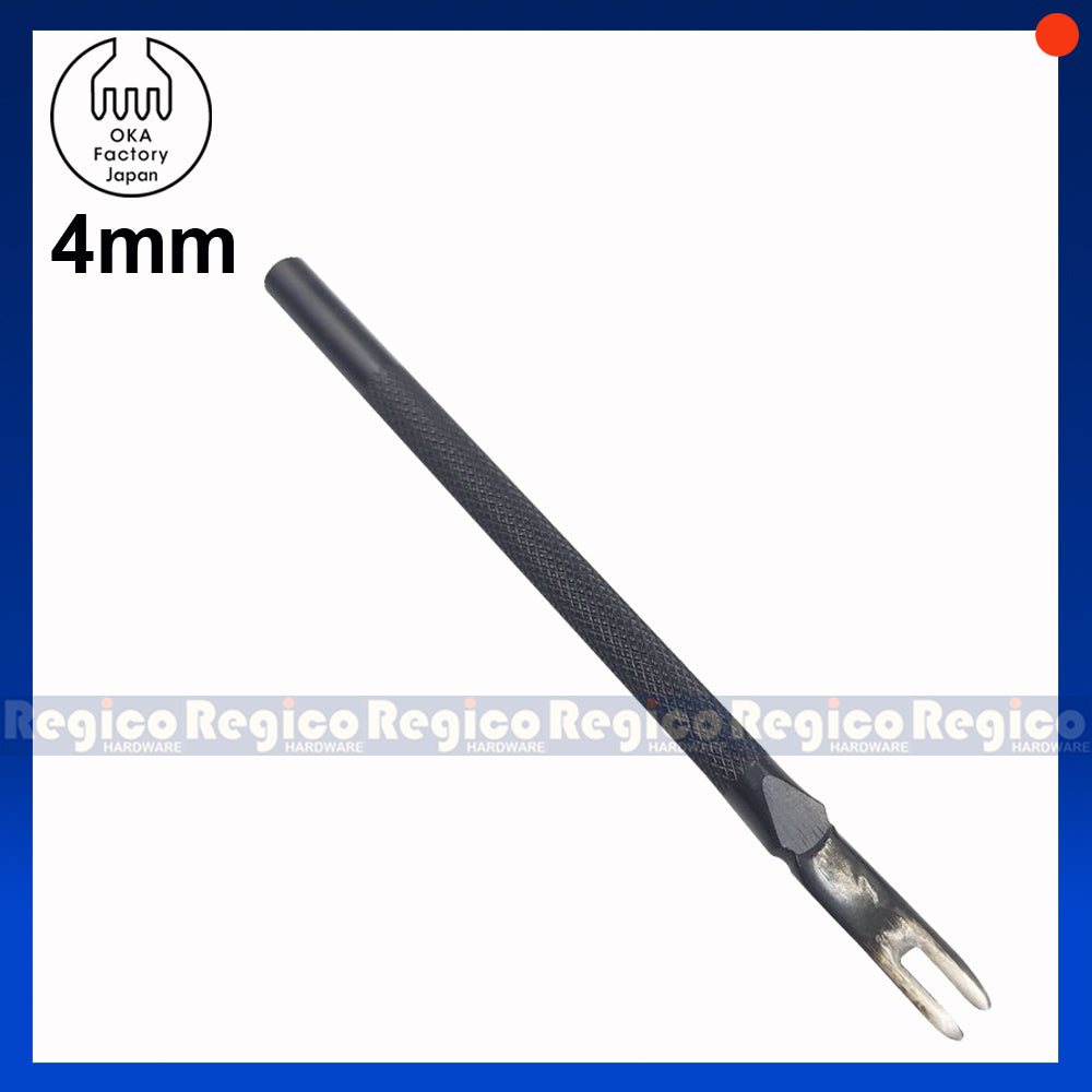 Oka (3mm-5mm) 2 Prong Pointed Chisel Diamond Hole Punch for Leatherworking Leather Craft Tools