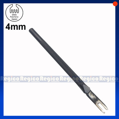 Oka (3mm-5mm) 2 Prong Pointed Chisel Diamond Hole Punch for Leatherworking Leather Craft Tools