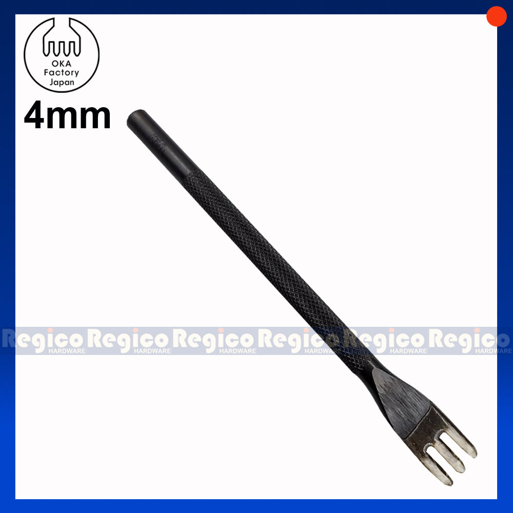 OKA (3mm-5mm) 3 Prong Pointed Chisel Diamond Hole Punch for Leatherworking Leather Craft Tools