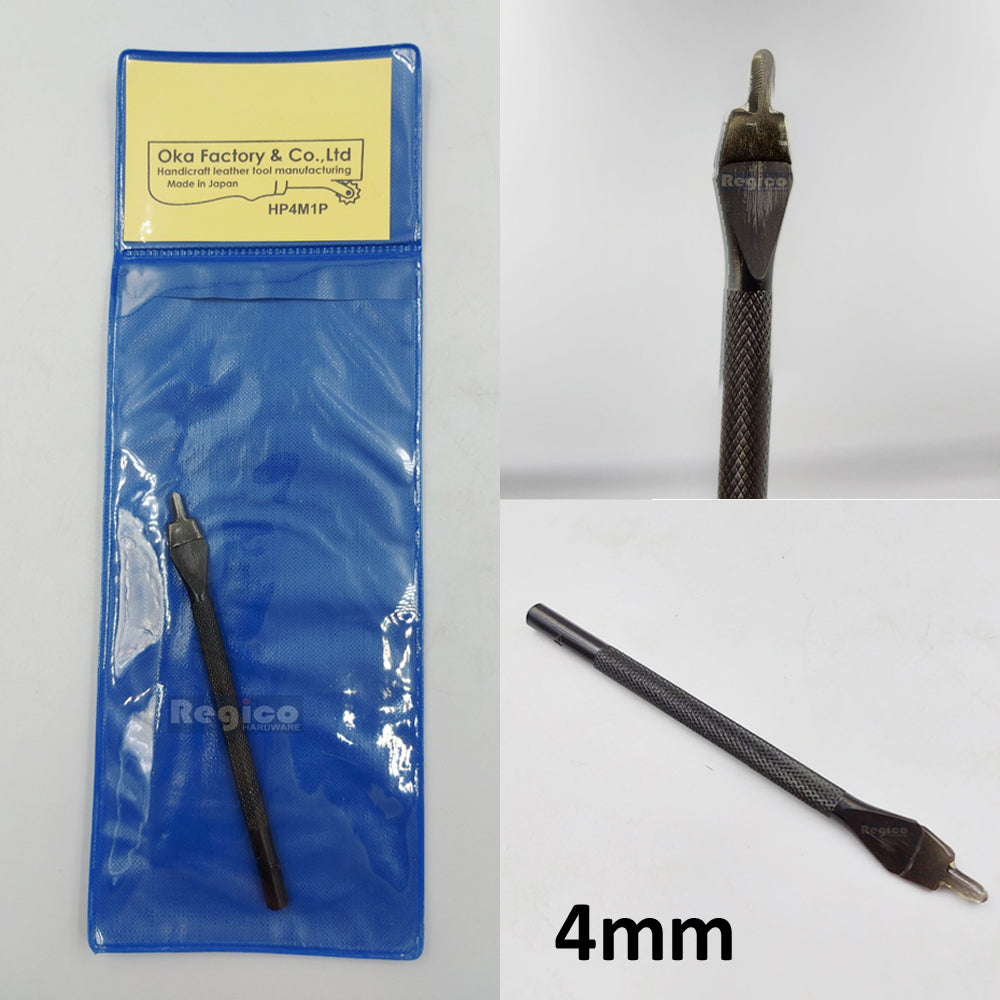 Oka (3mm-5mm) 1 Pronged Pointed Chisel Diamond Hole Punch for Leatherworking Leather Craft Tools
