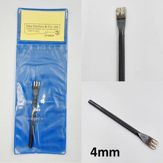 OKA (3mm-5mm) 3 Prong Pointed Chisel Diamond Hole Punch for Leatherworking Leather Craft Tools