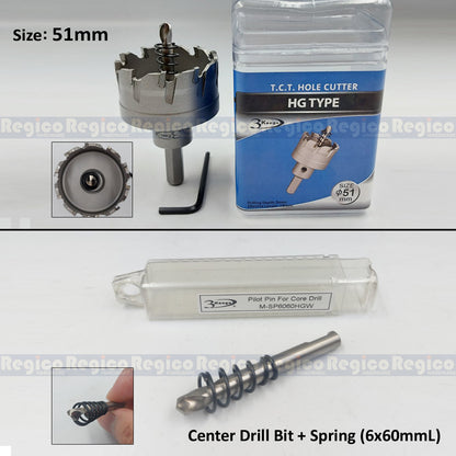 3KEEGO 16-51mm TCT Hole Saw Holesaw Cutter HG Type for Metal Steel Aluminum Drill Bit