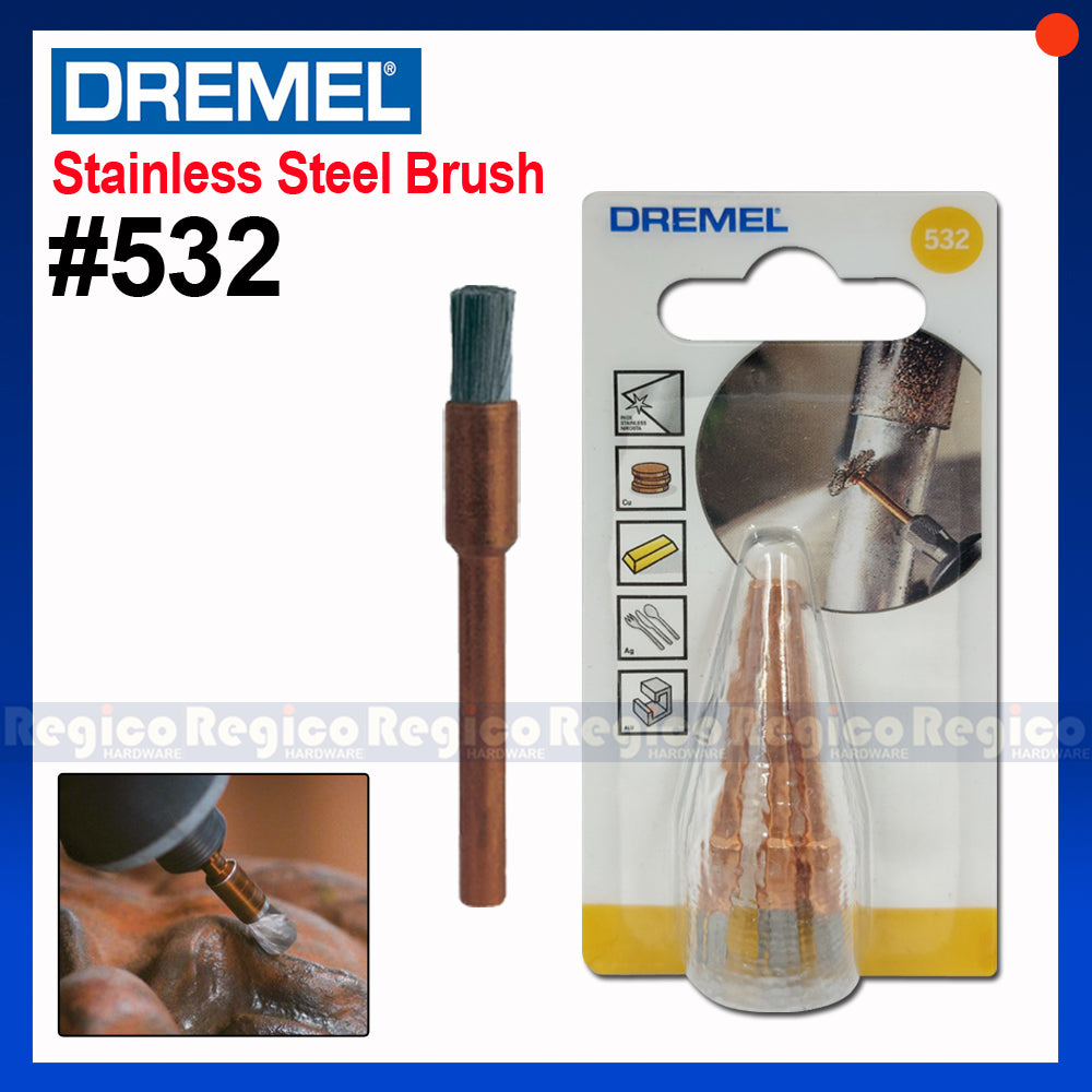 Dremel 3.2mm Polishing Brass Brush Stainless Steel Wire Bristle 532 537 Dremel Accessories