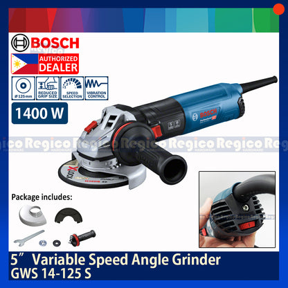 Bosch GWS 14-125S 5” Variable Speed 1400W Angle Grinder Bosch Blue Line