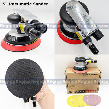 Ulema Pneumatic Velcro Random Orbital Sander with Sanding Disc 5 inches 6 inches
