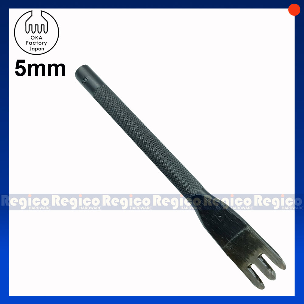 OKA (3mm-5mm) 3 Prong Pointed Chisel Diamond Hole Punch for Leatherworking Leather Craft Tools