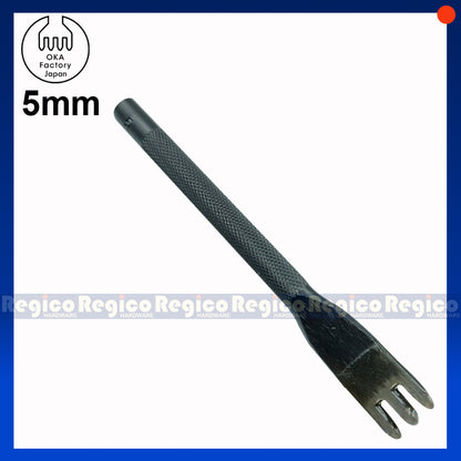 OKA (3mm-5mm) 3 Prong Pointed Chisel Diamond Hole Punch for Leatherworking Leather Craft Tools