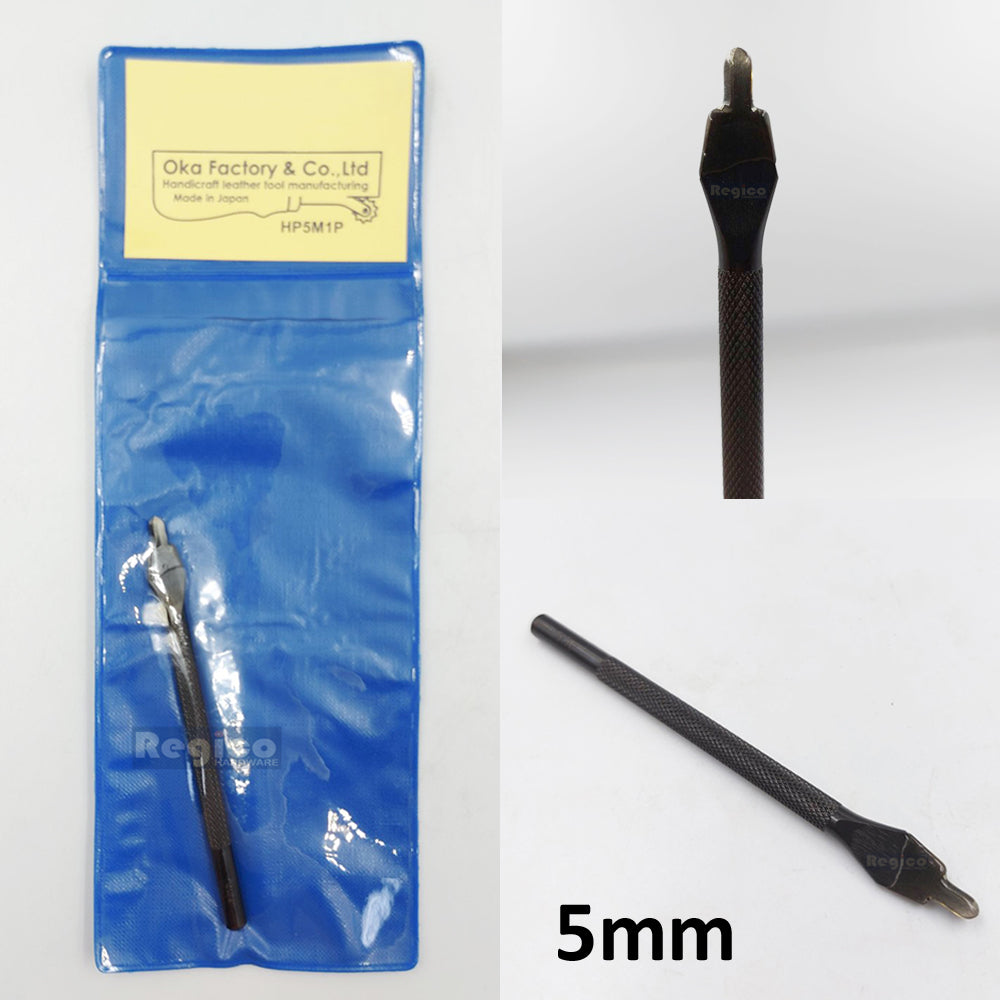 Oka (3mm-5mm) 1 Pronged Pointed Chisel Diamond Hole Punch for Leatherworking Leather Craft Tools