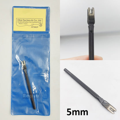 Oka (3mm-5mm) 2 Prong Pointed Chisel Diamond Hole Punch for Leatherworking Leather Craft Tools