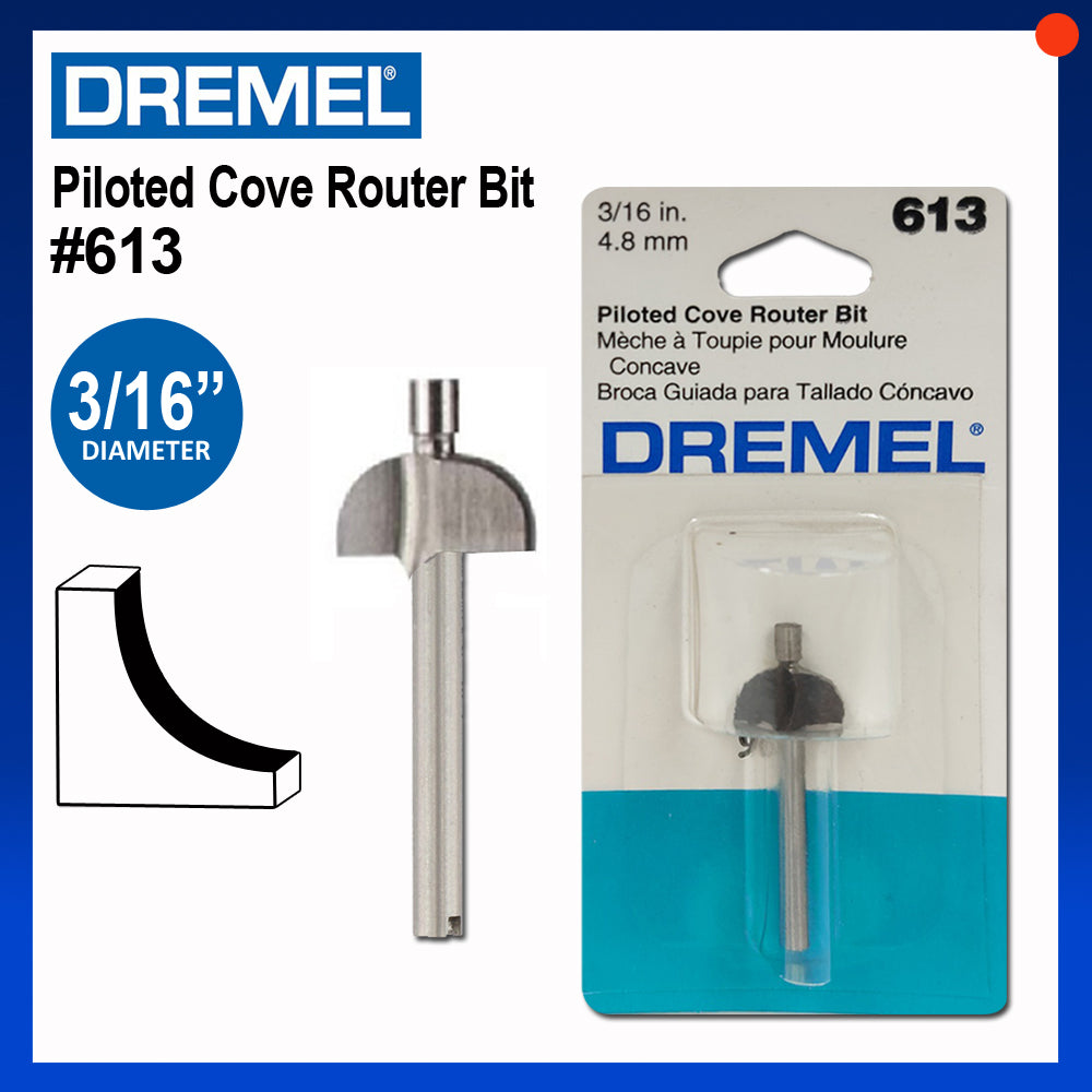 Dremel Pilot Cove Router Bit 613 Dremel Accessories – PJRegico Hardware